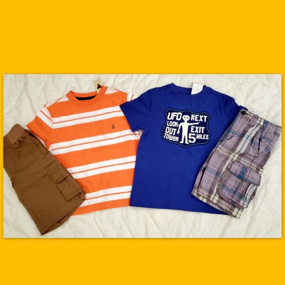 Nwt Gymboree Gap Bundle Boys 5 5T Summer Lot Outfit Shorts set Top Tee Shirt - Picture 14 of 16